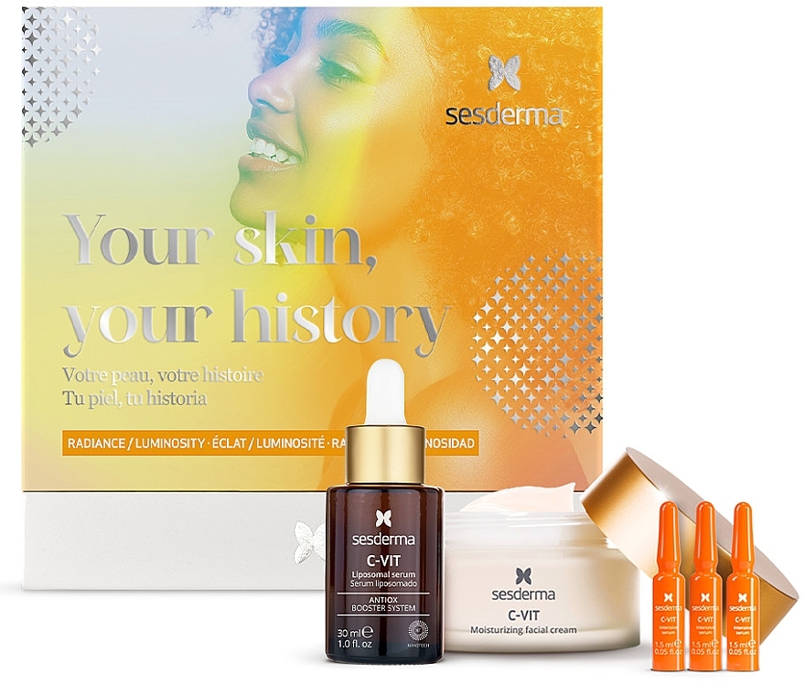 Набор - Sesderma Laboratories C-Vit Your Skin, Your History (serum/30ml + cr/50ml + ampoules/3x1.5ml) — фото N3