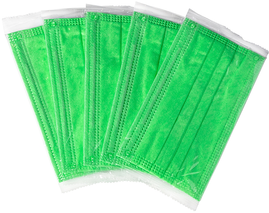 Защитная маска ароматическая, с эфирными маслами, 3-слойная, стерильная, зеленая - Abifarm Herbal Fresh — фото N10