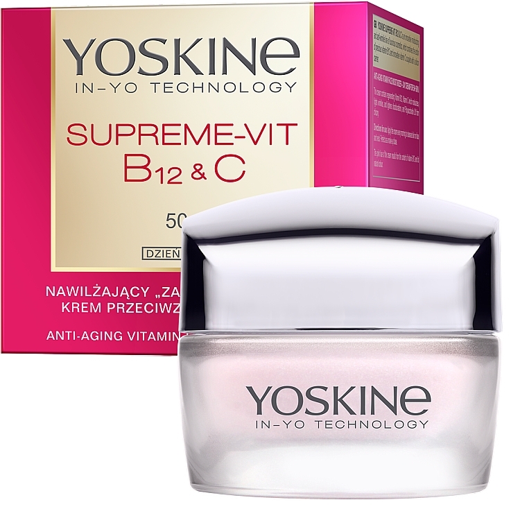 Зволожувальний денний крем проти зморщок 50+ - Yoskine Supreme-Vit B12 & C Anti-Aging Vitamin Face Cream — фото N1
