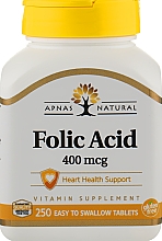 Пищевая добавка "Фолиевая кислота", 250 таблеток - Apnas Natural — фото N1