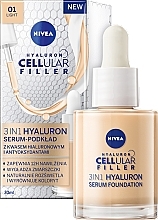 Парфумерія, косметика Тонувальний крем 3 в 1 - NIVEA Hyaluron Cellular Filler 3in1 Care Make-Up
