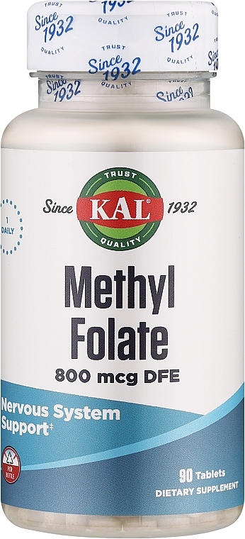 Пищевая добавка "Метилфолат" 800mcg - Kal Methyl Folate  — фото N1