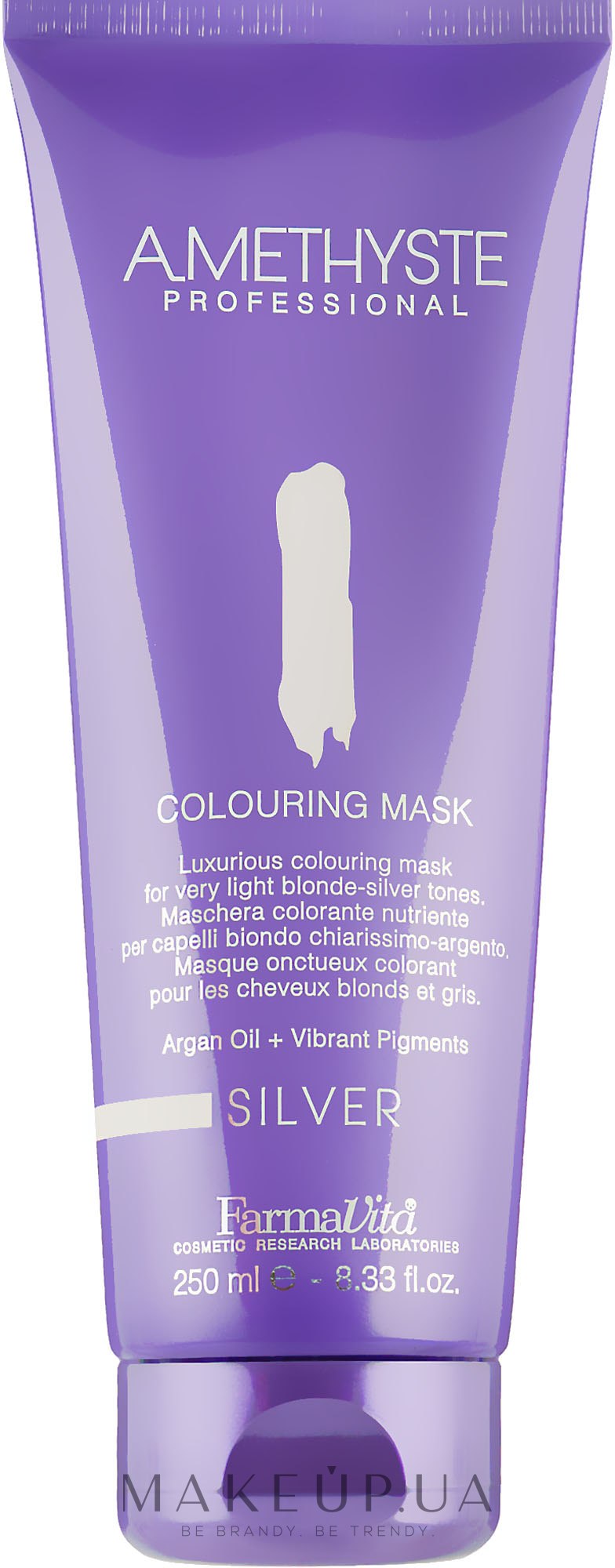 Маска для волос, красящая, для серебристых оттенков - FarmaVita Amethyste Colouring Mask Silver — фото 250ml
