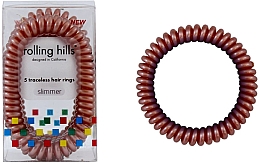 Резинка-браслет для волос, бронзовая - Rolling Hills 5 Traceless Hair Rings Slimmer Bronze — фото N1