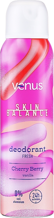Дезодорант-спрей для тіла "Червоні фрукти і ваніль" - Venus Skin Balance Red Fruit & Vanilla Energy Deodorant — фото N1