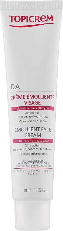 Пом'якшувальний крем для обличчя - Topicrem DA Emollient Face Cream — фото N3