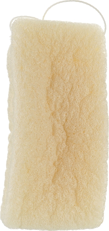 Губка для душу конжакова 105х55х17 мм, натуральна - Cosmo Shop Bath Sponge White — фото N1
