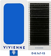 Накладні вії "Elite", чорні, 20 ліній (mix, 0,1, D, 7-13) - Vivienne — фото N1