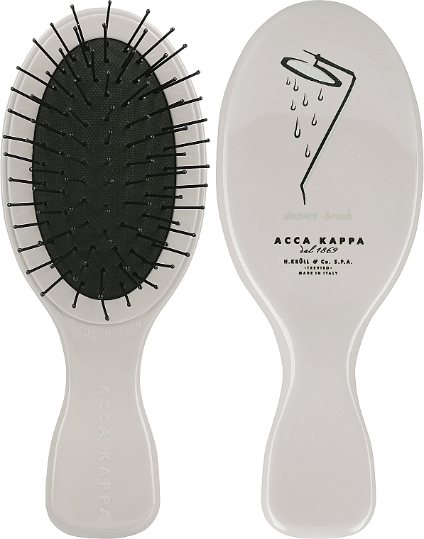 Щетка для волос, серая - Acca Kappa Brush For hair Oval Mini Shower — фото N1