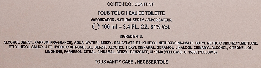 Tous Touch - Набір (edt/100ml + bag/1pcs) — фото N4