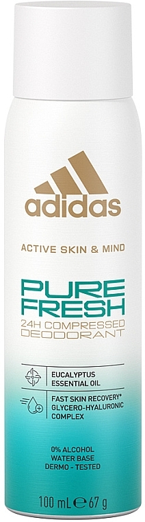 Дезодорант-антиперспірант у спреї, для жінок - Adidas Active Skin & Mind Pure Fresh 24h Deodorant
