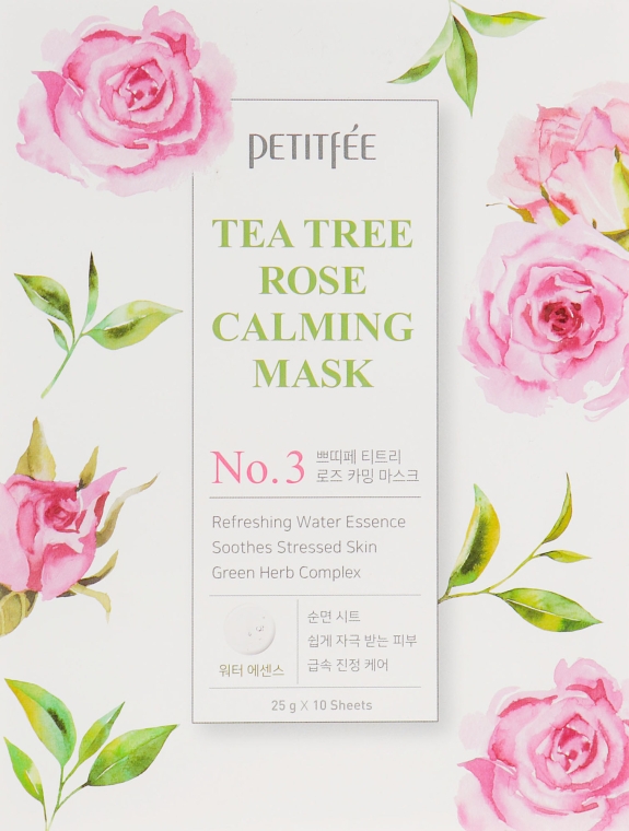 Успокаивающая маска для лица с экстрактом чайного дерева и розы - Petitfee & Koelf Tea Tree Rose Calming Mask — фото N3