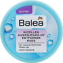Мицеллярные диски для снятия макияжа с глаз без масла - Balea Micellar Eye Makeup Remover Oil-Free Pads — фото N2