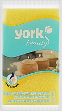 Парфумерія, косметика Губка для ванни та масажу, прямокутна, жовта - York