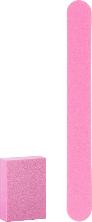 Одноразовий набір для манікюру "Пилка + баф", рожевий - Divia Di755