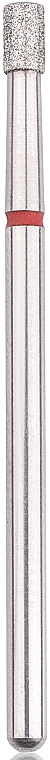 Фреза алмазная, цилиндр, 2.5 мм, L-3,5 мм, красная - Head The Beauty Tools — фото N1