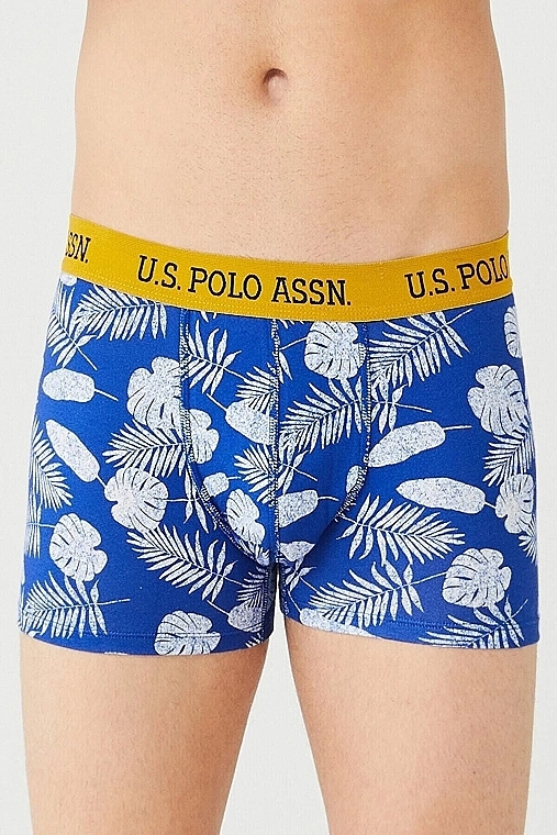 Трусы-шорты для мужчин, 3шт (sax pattern, grey melange, sax) - U.S. Polo Assn — фото N2