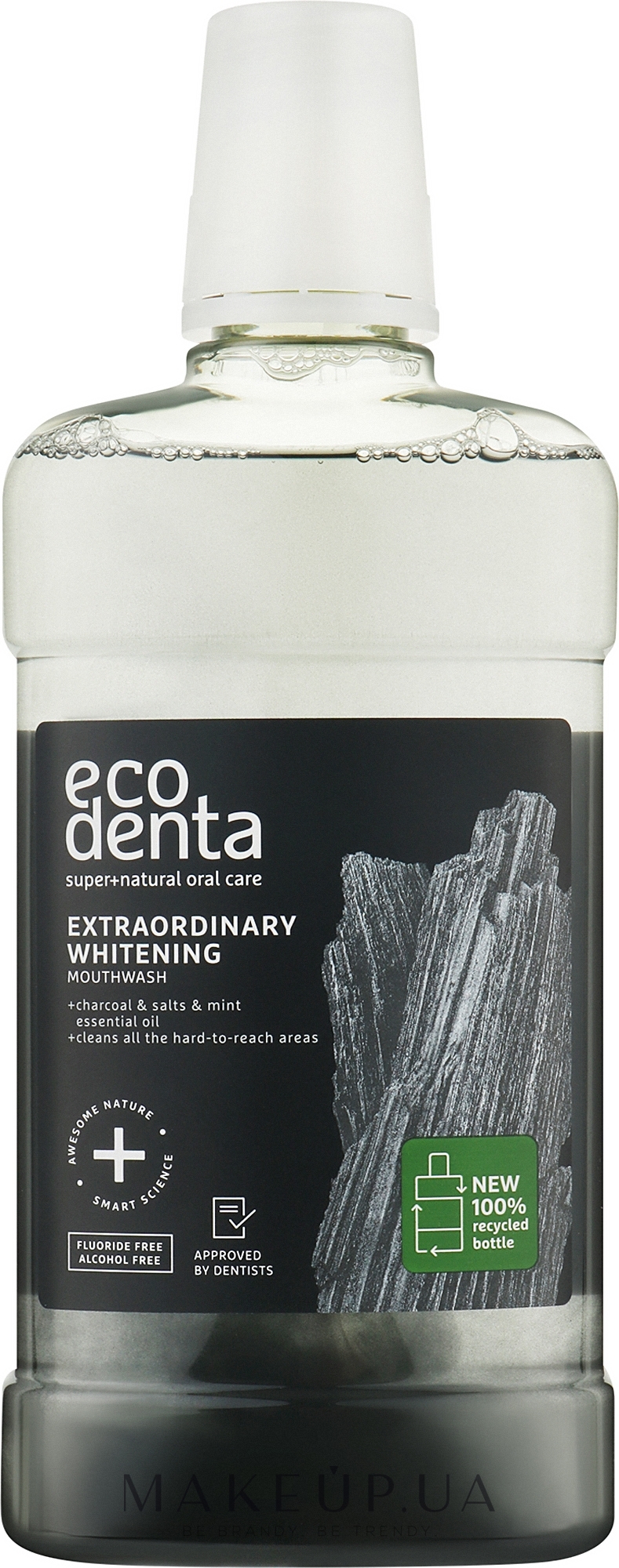 Ополаскиватель для полости рта "Отбеливающий" - Ecodenta Extra Whitening Mouthwash With Black Charcoal — фото 500ml