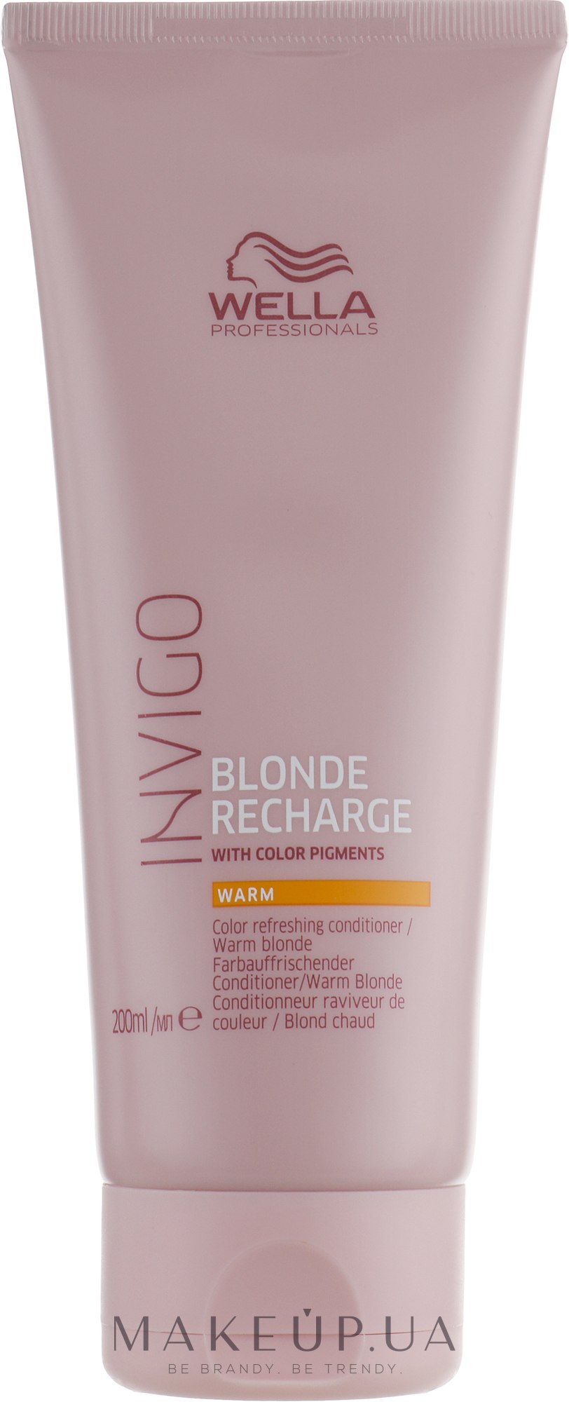 Оттеночный бальзам-уход теплых светлых оттенков - Wella Professionals Invigo Blonde Recharge Conditioner For Warm Blonde — фото 200ml