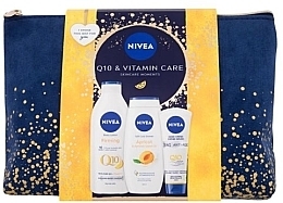 Набір - NIVEA Q10 & Vitamin Care (b/lot/400ml + h/cr/100ml + sh/gel/250ml + bag) — фото N1