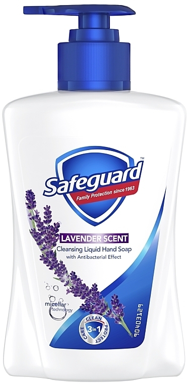 Рідке мило з антибактеріальним ефектом "Лаванда" - Safeguard Family Germ Protect Soap