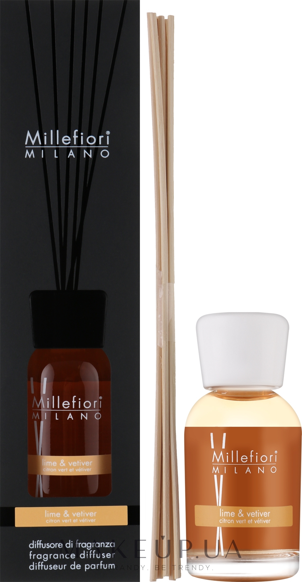 Аромадифузор "Лайм і ветивер" - Millefiori Milano Natural Diffuser Natural Lime & Vetiver — фото 100ml