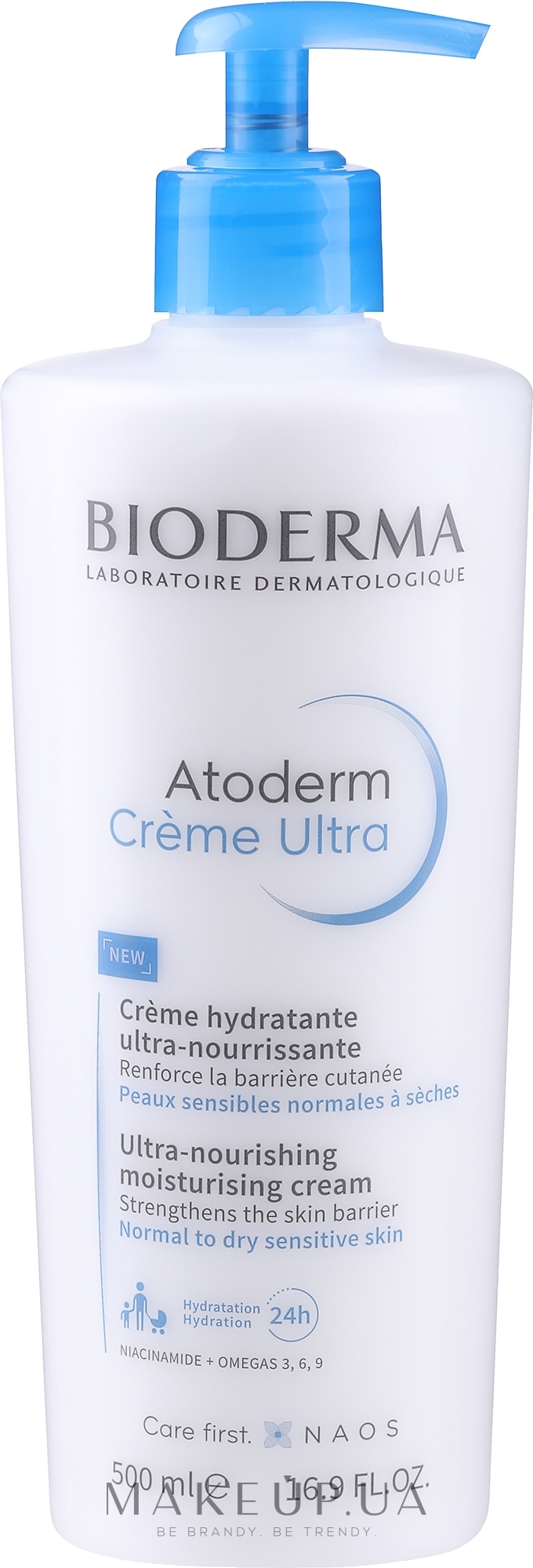 Питательный крем для тела для нормальной и сухой кожи - Bioderma Atoderm Ultra-Nourishing Cream — фото 500ml