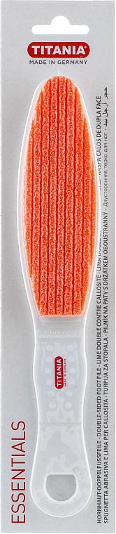 Пилочка педикюрная двухстороняя c пемзой, оранжевая - Titania — фото N1