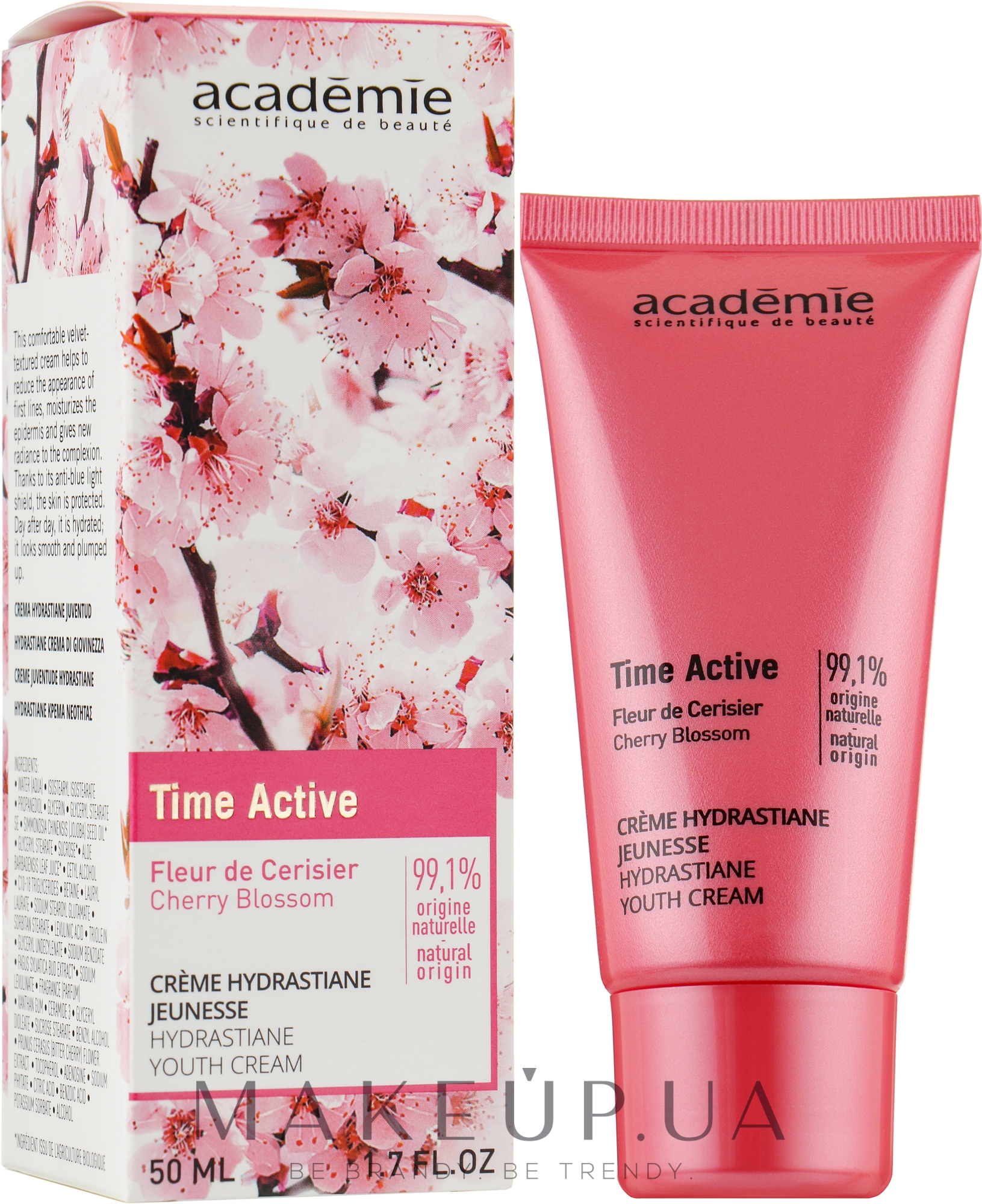 Омолоджувальний крем для обличчя - Académie Time Active Cherry Blossom Jeunesse Hydrastiane Youth Cream — фото 50ml