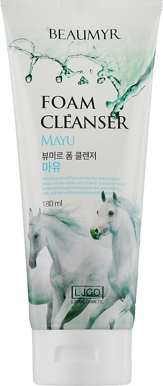 Очищающая пенка для умывания с лошадиным жиром - Beaumyr Foam Cleanser Mayu