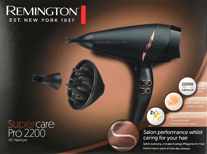 Фен для волос - Remington AC7200W PRO 2200 AC Black — фото N2