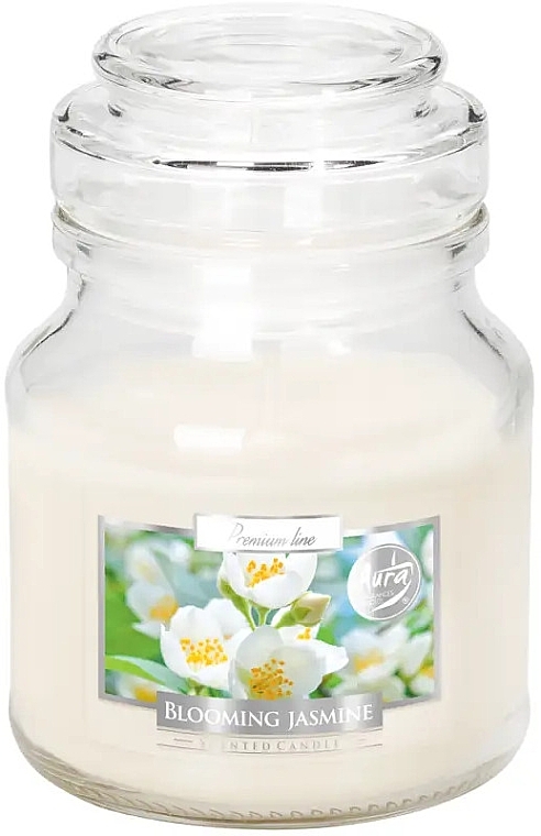 Ароматическая премиум-свеча в банке "Цветущий жасмин" - Bispol Premium Line Scented Candle Blooming Jasmine — фото N1