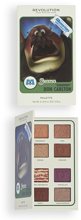 Палетка теней для век - Makeup Revolution X Monsters University Card Palette Don Carlton Scare — фото N4