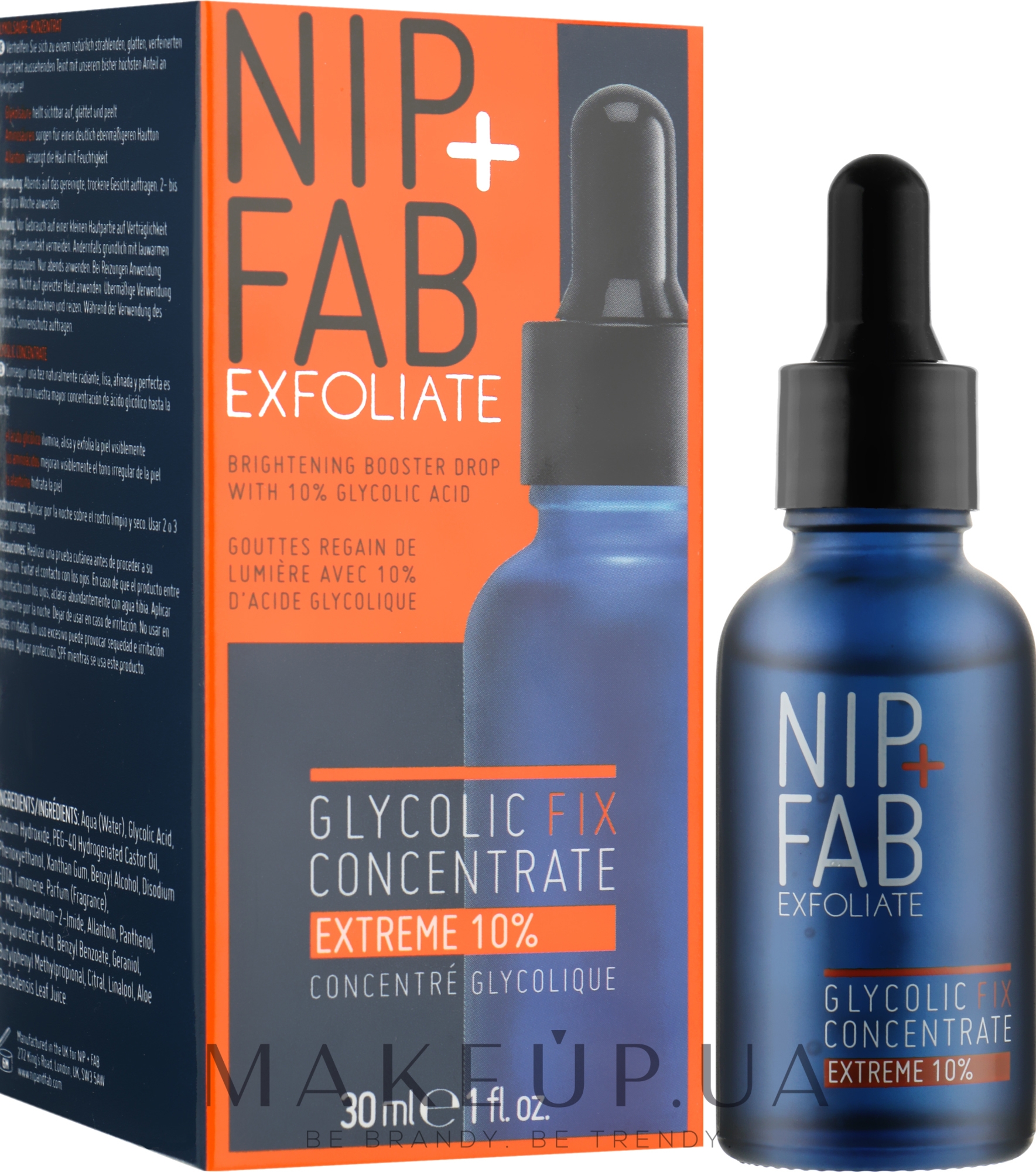 Ночной концентрат для лица с гликолевой кислотой - NIP + FAB Glycolic Fix Extreme Booster 10%  — фото 30ml