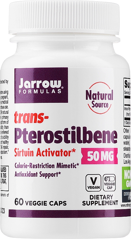 Трансптеростильбен - Jarrow Formulas Trans-Pterostilbene, 50 mg — фото N2