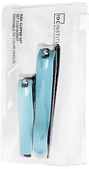 Набор, бирюзовый - IDC Institute Nail Clipper Set (n/clipper/2pcs) — фото N1