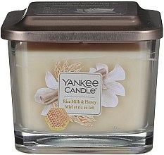 Ароматическая свеча в стакане - Yankee Candle Elevation Rice Milk & Honey Small 1-Wick Square Candle — фото N2