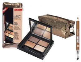 Духи, Парфюмерия, косметика Набор - Pupa Luxury Eyes Kit Gold Explosion (eyeshadows/6g + eyeliner/1.25g + bag)