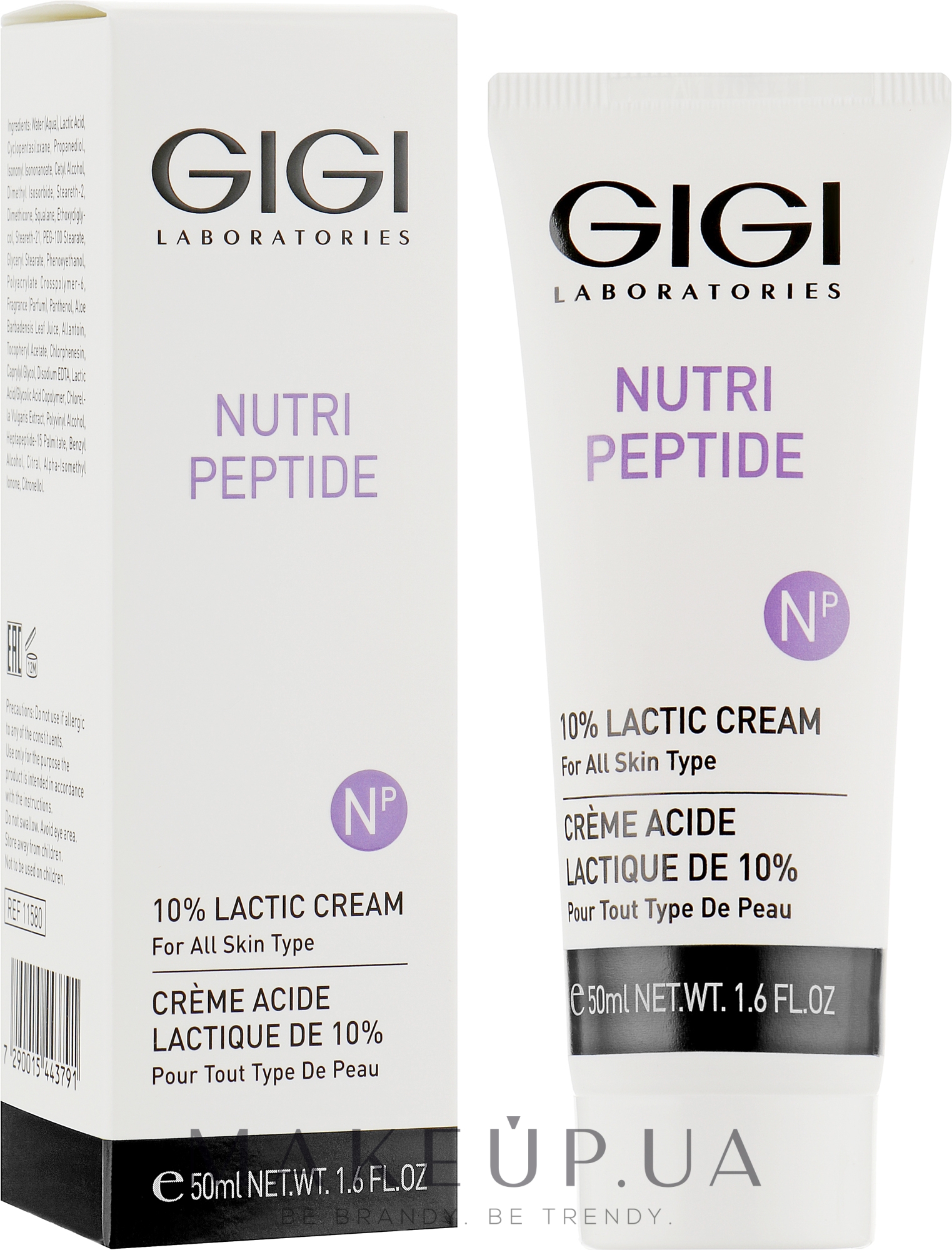 Охлаждающий крем с 10% молочной кислотой - Gigi Nutri-Peptide 10% Lactic Cream — фото 50ml