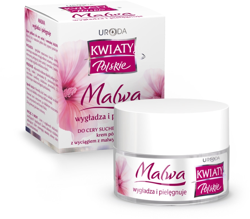 Зволожувальний крем для обличчя - Uroda Kwiaty Polskie Malwa Cream — фото N1