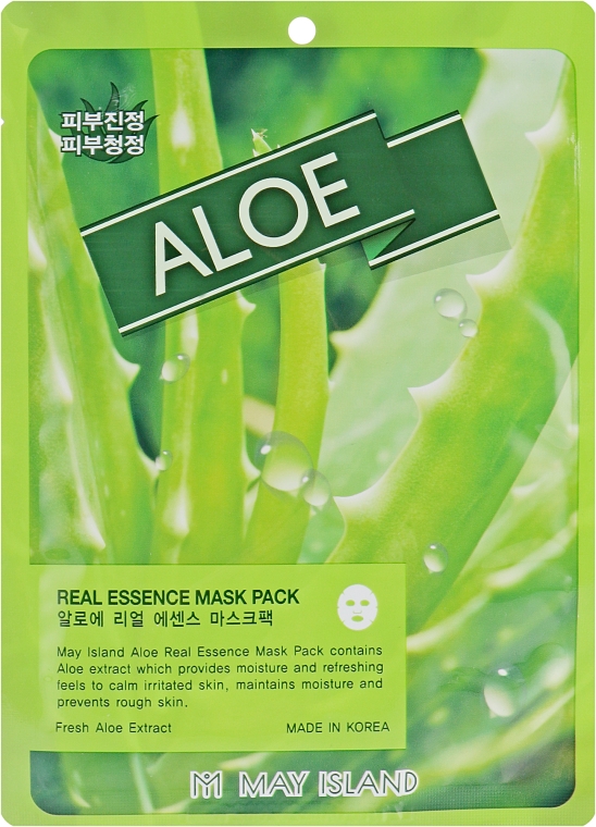Тканинна маска для обличчя з екстрактом алое - May Island Real Essence Mask Pack Aloe — фото N1