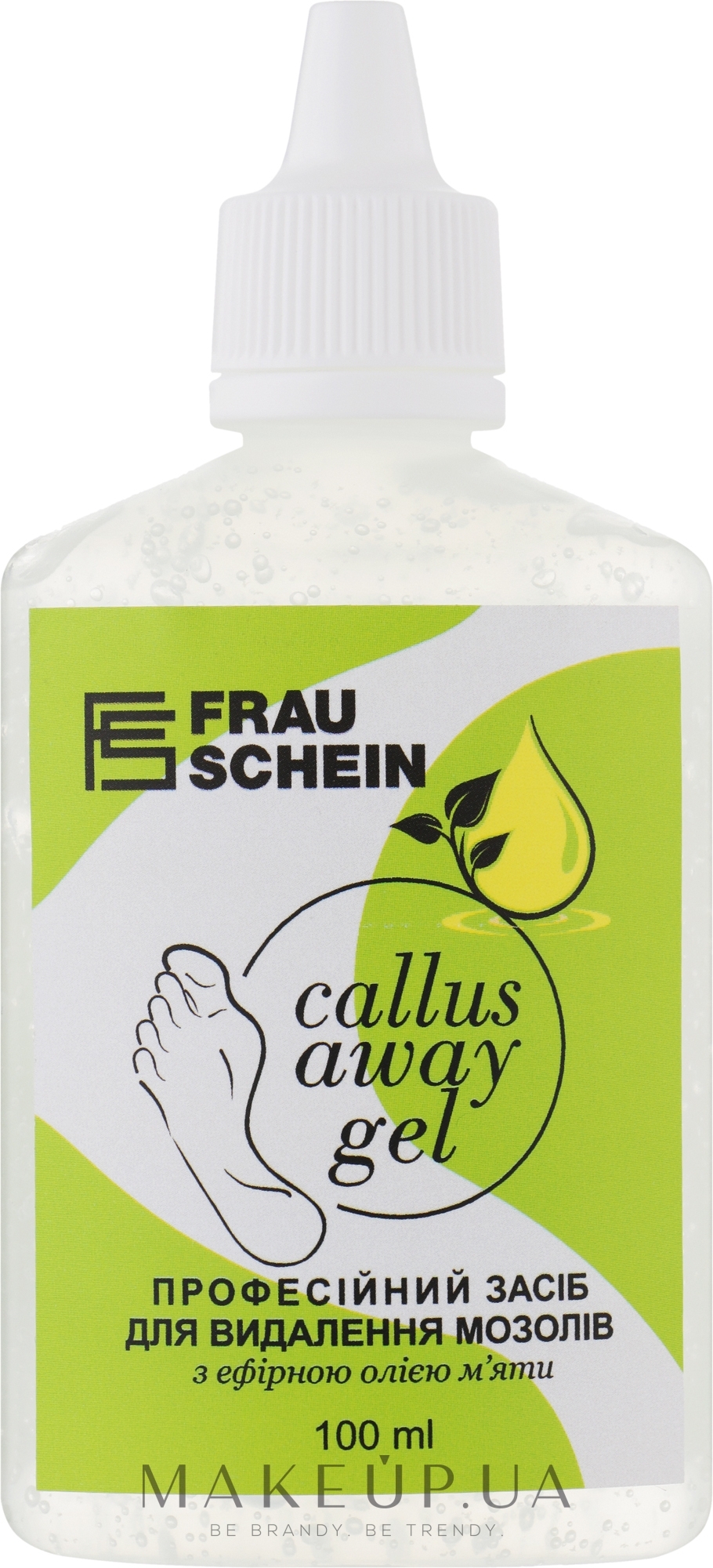 Щелочной пилинг для педикюра с эфирным маслом мяты - Frau Schein Callus Away Gel — фото 100ml