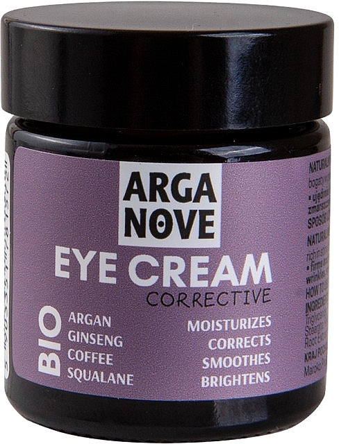 Зволожувальний і коригувальний крем для очей з аргановою олією та женьшенем - Arganove Eye Cream Corrective — фото N1