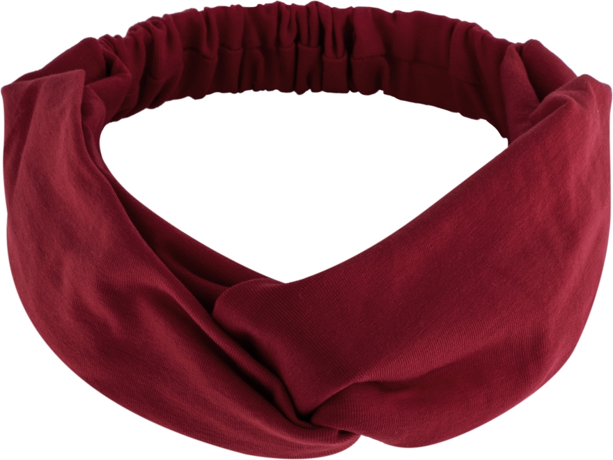 Повязка на голову, трикотаж переплет, бордовая "Knit Twist" - MAKEUP Hair Accessories