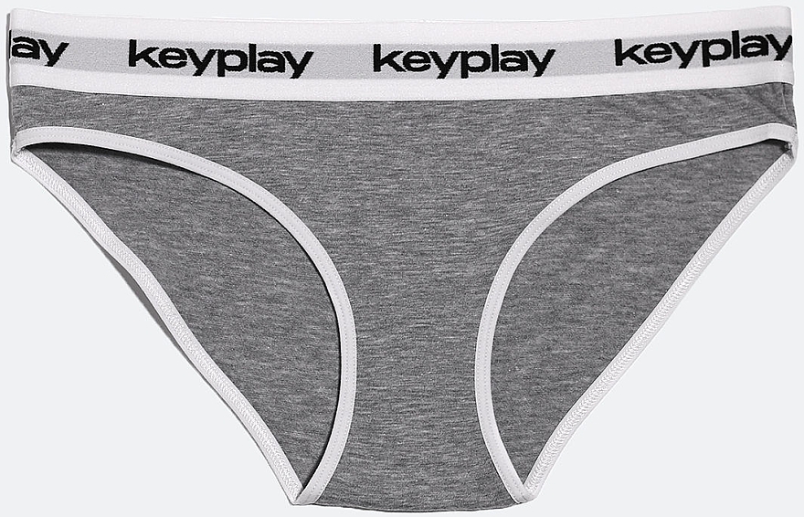 Комплект белья для женщин "Base Grey", топ + трусики-бикини, светло-серый - Keyplay — фото N3