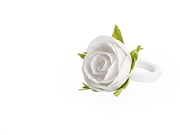 Резинка для волосся ручної роботи "Біла троянда", маленька - Katya Snezhkova — фото N3