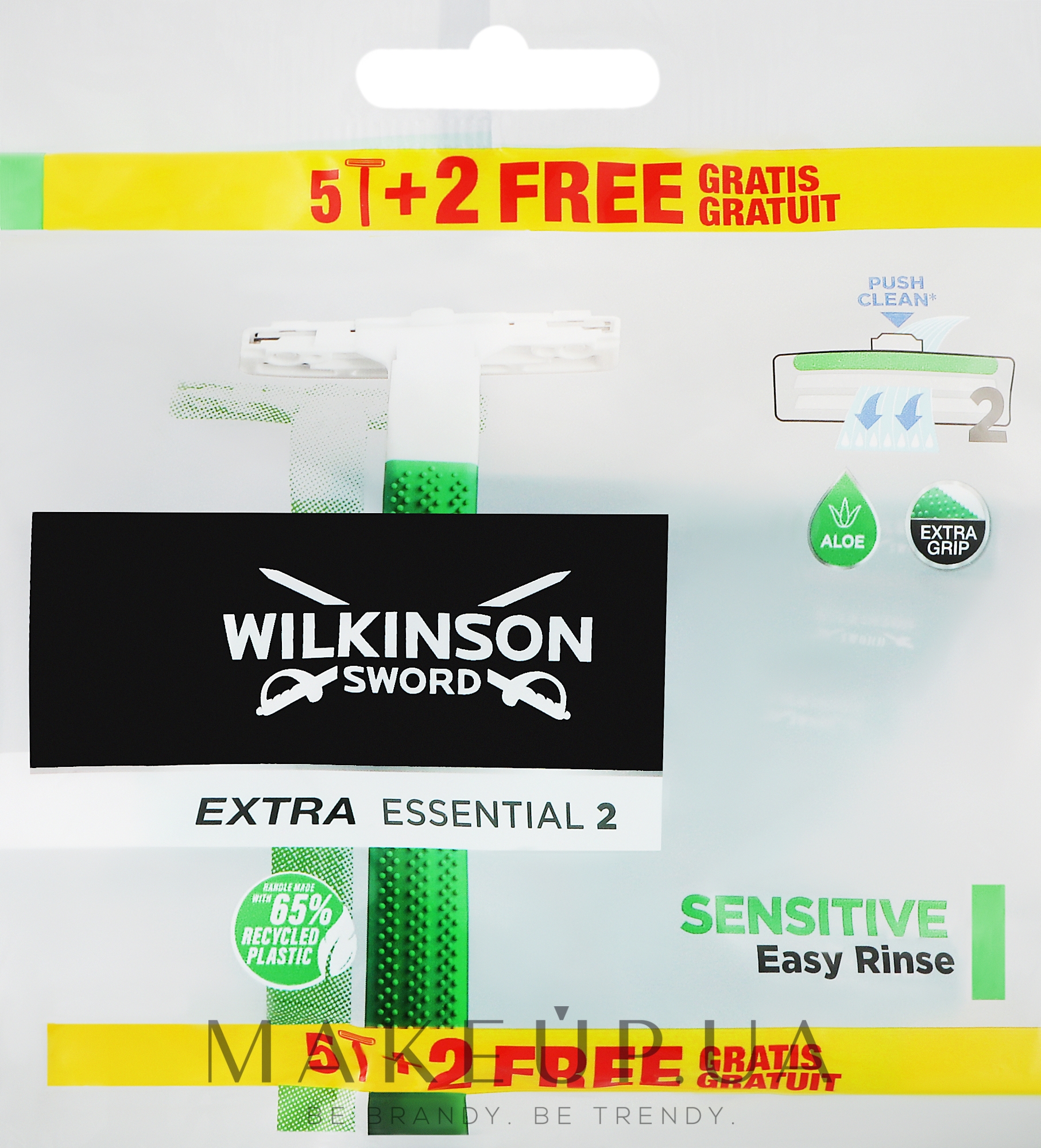 Одноразовые станки, 5+2 шт - Wilkinson Sword Extra 2 Essential Sensitive — фото 7шт