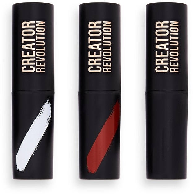 Набір стіків для макіяжу - Makeup Revolution Creator Fast Base Paint Stick Set White, Red & Black — фото N3