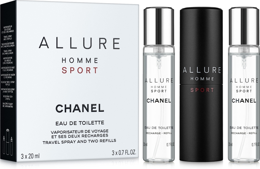 Chanel Allure homme Sport - Набор (edt/20ml + refill/2x20ml) — фото N1