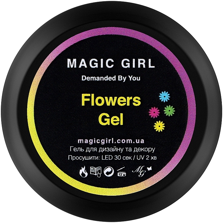 Гель із сухоцвітами для дизайну нігтів, 5 мл - Magic Girl Flowers Gel
